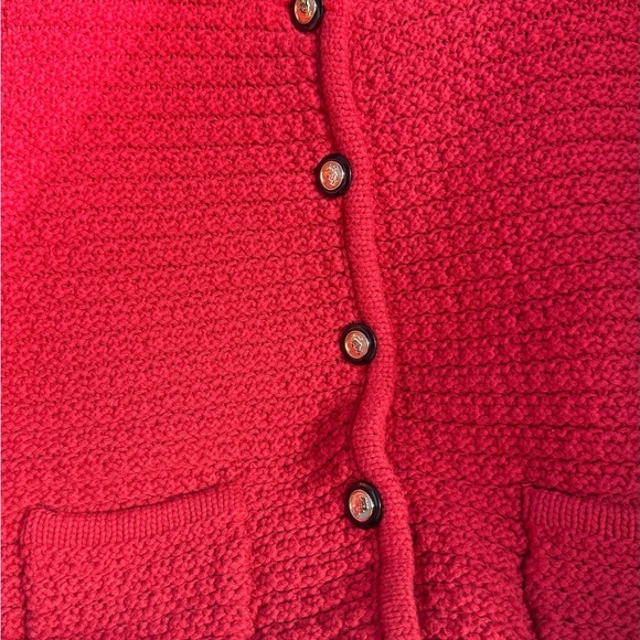 CeCe Red Button-Up Cardigan / Sweater - Picture 4 of 10